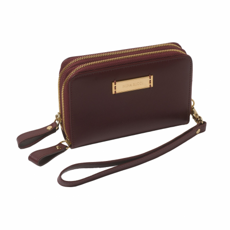 Zipped phone case Evidence Burgundy